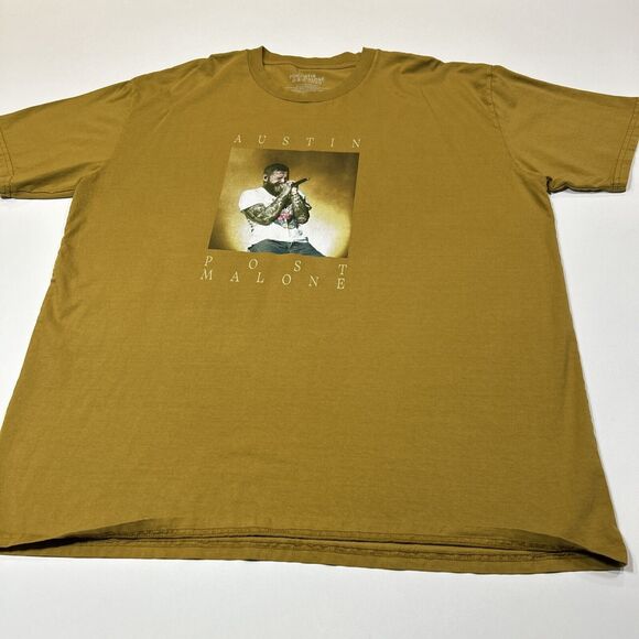 Post Malone If Yall Werent Here Id Be Crying Tour Shirt Adult 3XL Yellow Men - Picture 7 of 13